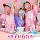 Sintuff 24 Pcs Kids Spa Party Supplies For Girls 6 Spa Party Robes 6 Tote Bags 6 Headbands 6 Spa Masks (Purple Birthday,Size 10)