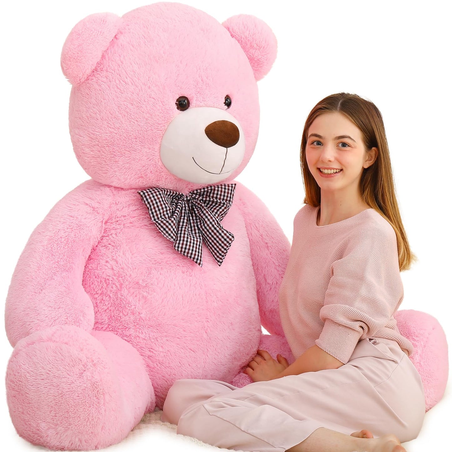MaoGoLan Giant Pink Teddy Bear - 55" Life Size Stuffed Animal, Soft Polypropylene, Ideal Gift for Girlfriend