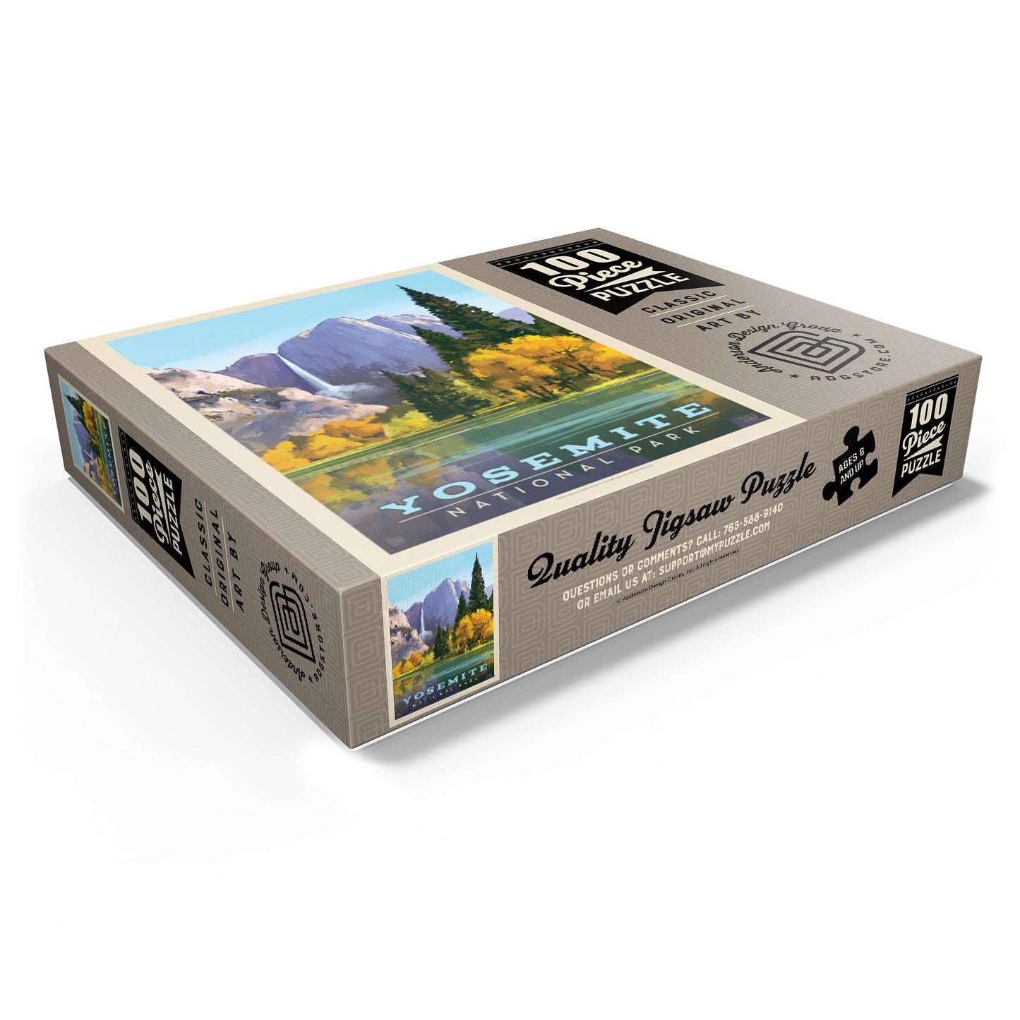 Mypuzzle Yosemite National Park: Golden Vista, Vintage Poster - Premium 100 Piece Jigsaw Puzzle For Adults