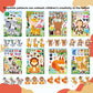 24 Sheets Animal Stickers For Kids Toddler, Jungle Animal Stickers Make-A-Face Sticker Sheets Make Your Own Animal Mix And Match