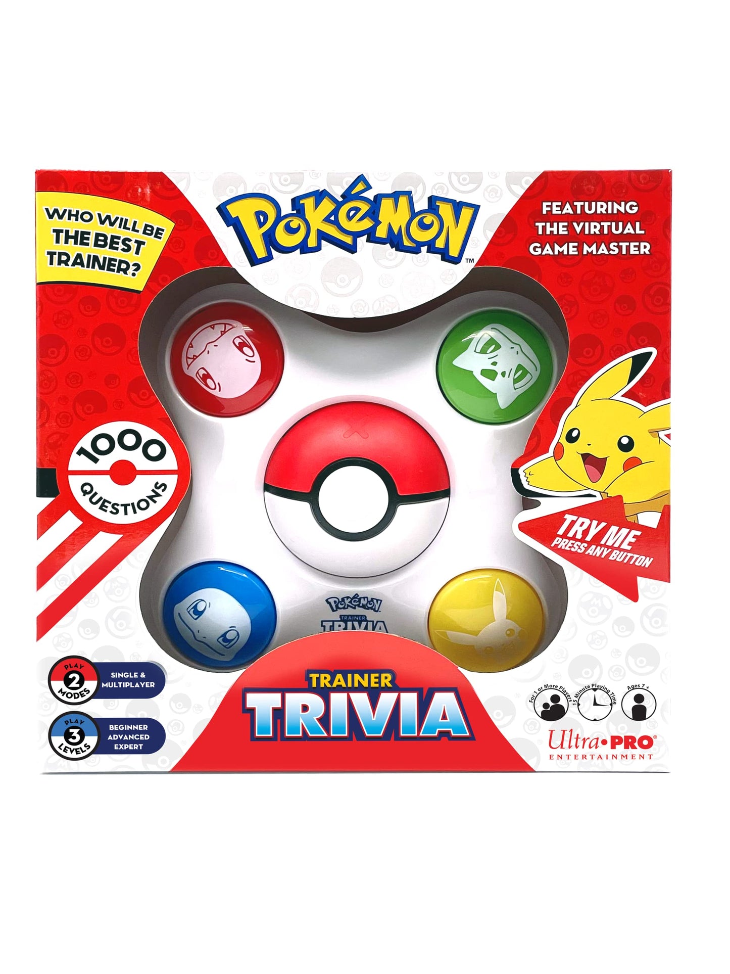 Ultra Pro Pokemon Trainer Trivia Toy - Virtual Game Master, 2 Modes, Multi-Player, Plastic, Model 10285, Travel Board Game