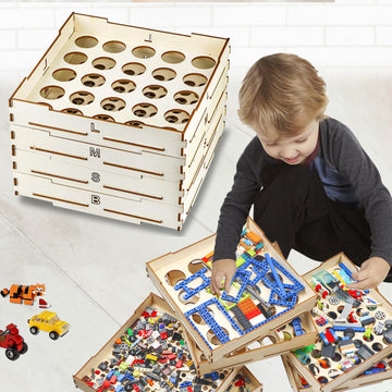 4 Tray Sorter Sifter Box Used For Lego, Storage Sorter Brick For Lego Blocks, Gift For Lego Lover, Gift For Teens And Adults, 3