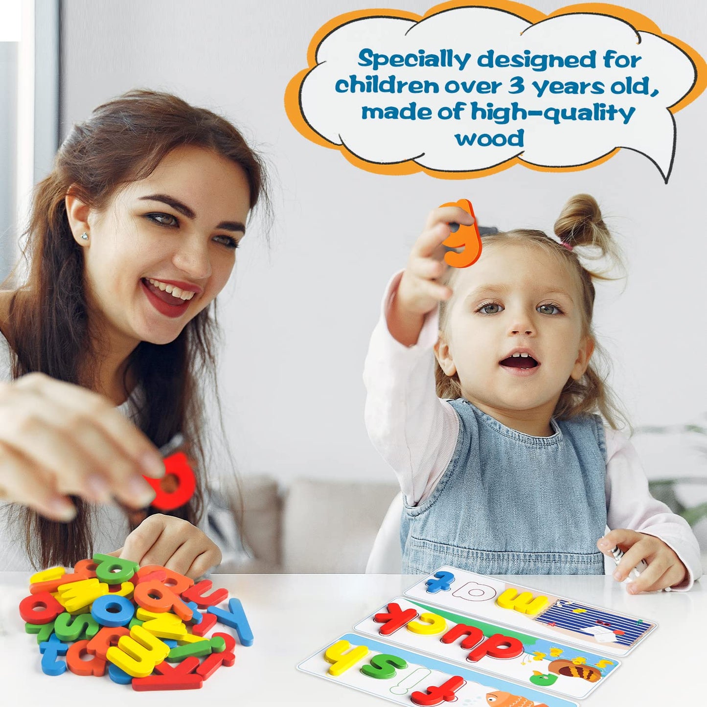 Learning Educational Toys And Gift For 3 4 5 6 Years Old Boys & Girls - See & Spell Matching Letter Game For Preschool Kids Learning Resources - Stem Educational Toys For Toddler Learning Activities
