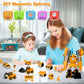 Magnetic Transform Engineering Car Assembled Toys, Construction Vehicles With Storage Box, 7 In 1 Robot Toys Set, Magnetic Block