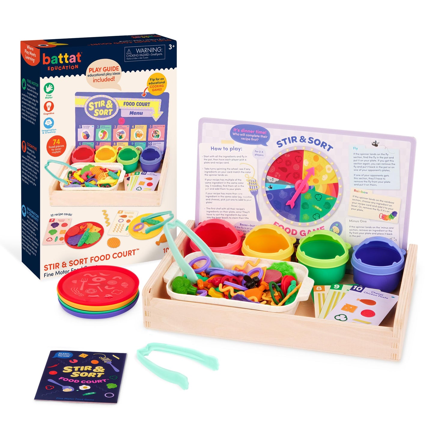 Battat Education - Play Food Set - Sorting Toy Food - Toddler Pretend Play Set - Fine Motor Food Toy - Learning Kitchen Toys - 3