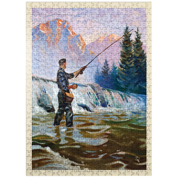 Mypuzzle Classic Sportsman: Fly Fishing, Vintage Poster - Premium 500 Piece Jigsaw Puzzle For Adults