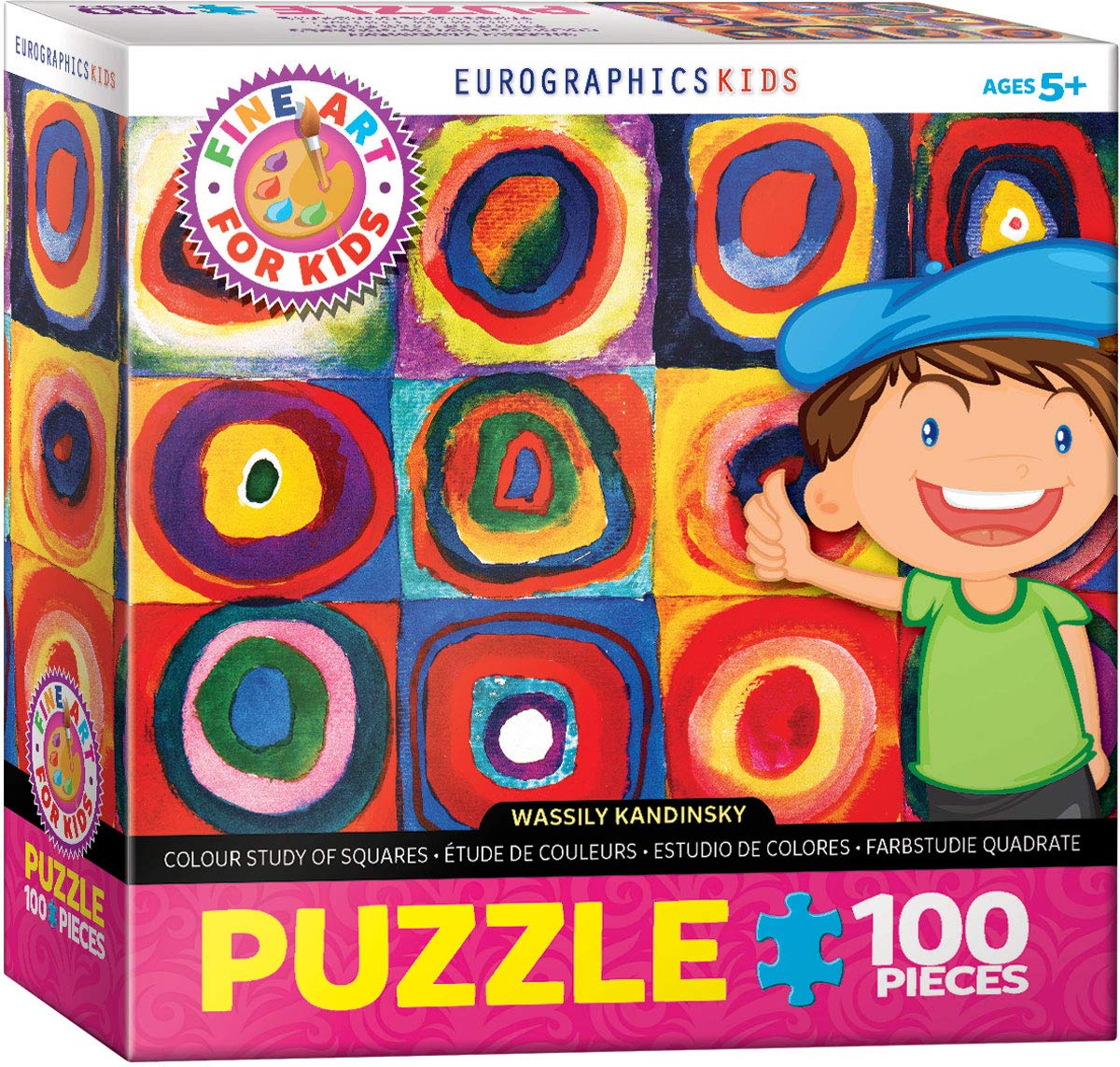 Eurographics Colour Study Of Squares By Wassily Kandinsky 100-Piece Puzzle, Multicolor