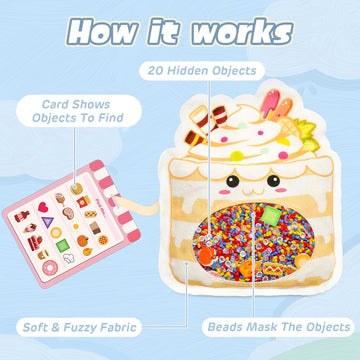 Joyreal Hide And Seek Busy Bag- 3 Pack Seek And Find Hidden Object Game, Sensory Hidden Object Search Problem Solving Travel Game For Kids 2+, Including Alphabet, Food, Fish, Animal (3)
