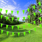 Consummate 100 Feet Green Pennant Banners Flags String Hanging Triangle Bunting Flags for Grand Opening,Kids Birthday,Party Deco