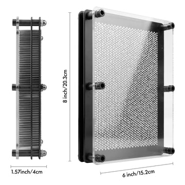 Xsltkby 3D Pin Art Board Toy - Large Size Desk Toy Sculpture For Children Adults 6 X 8 Inches (Silver Metal)