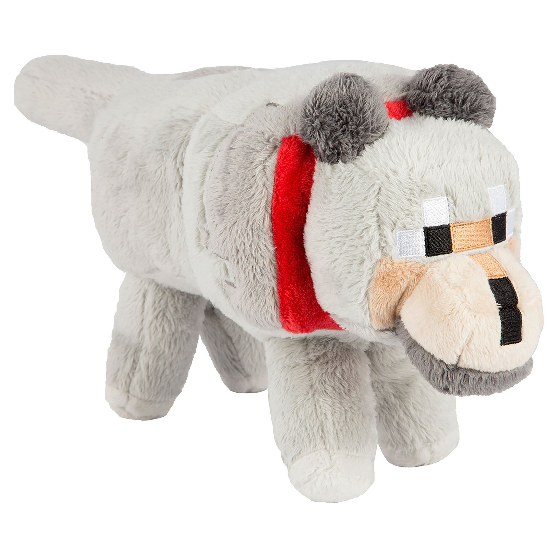 Jinx Minecraft Wolf Plush Stuffed Toy, Gray, 15' Long