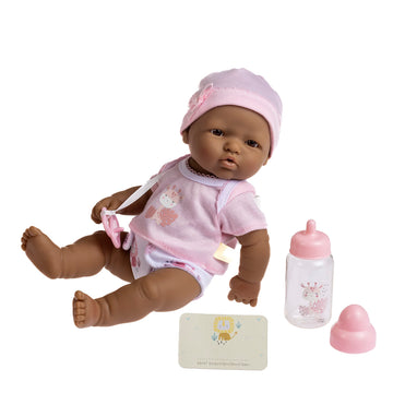 Jc Toys - La Newborn Nursery | 7 Piece Baby Doll Gift Set | 12'' Life-Like Hispanic Doll With Accessories | Purple | Ages 2+ (18
