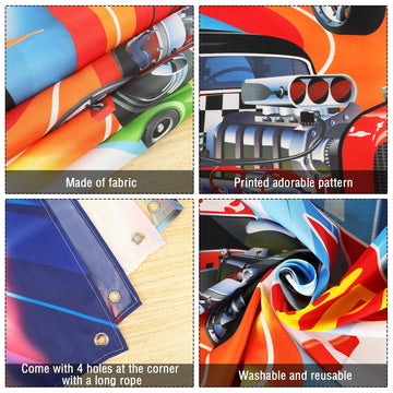 Hot Car Birthday Party Decorations Hot Race Car Birthday Party Backdrop 6.1X3.6Ft Banner Background For Boys Birthday Supplies Racing Car Signs For Indoor Outdoor Birthday Party Decorations Supplies