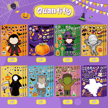 Ohome Halloween Stickers For Kids - Halloween Party Favors - Diy Halloween Crafts Stickers - Halloween Games | Kids Halloween To