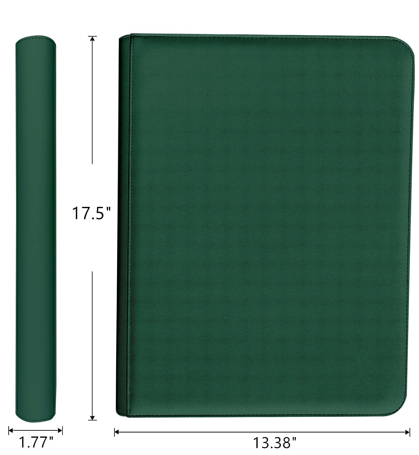16 Pocket Card Binder  1000+ enhanced Zip Trading Card Binder  Double Sided Pocket Card Binder Album  Ringless Card Folder for MTG  TCG  Sports Card (Green  16Pockets)