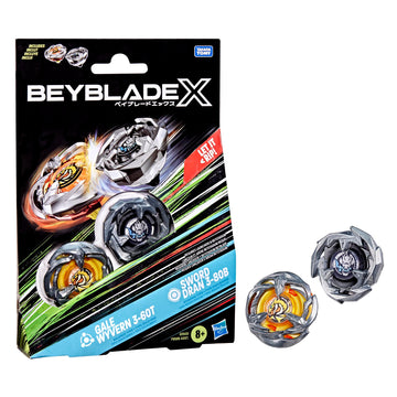 Beycutting edge X Gale Wyvern 3-60T & decorative replica blade Dran 3-80B Dual Pack Set with 2 Right-Spinning Tops; Battle Tops; Games/Toys for Boys & Girls 8+