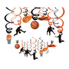 Kristin Paradise 30Ct Basketball Hanging Swirl Decorations, Party Supplies, Birthday Theme Decor for Boy Girl Baby Shower, 1st B