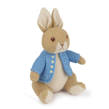 Gund Beatrix Potter Peter Rabbit Knit Plush, Easter Gift, Easter Bunny Stuffed Animal For Ages 1 And Up, Brown/Blue, 6.5