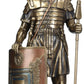 Us 14.38'' Roman Soldier With Javelin And Shield Cold Cast Bronze Figurine