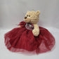 Kinnex Collections by Amanda 20 inch Quince Anos Teddy Bear with Dress (Centerpiece) ~ B16632-7 (Burgundy)