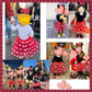 GUANGHE Girls Polka Dot Tutu Skirt - Red, White, Black, Blue - Halloween, Christmas, Birthday Costume