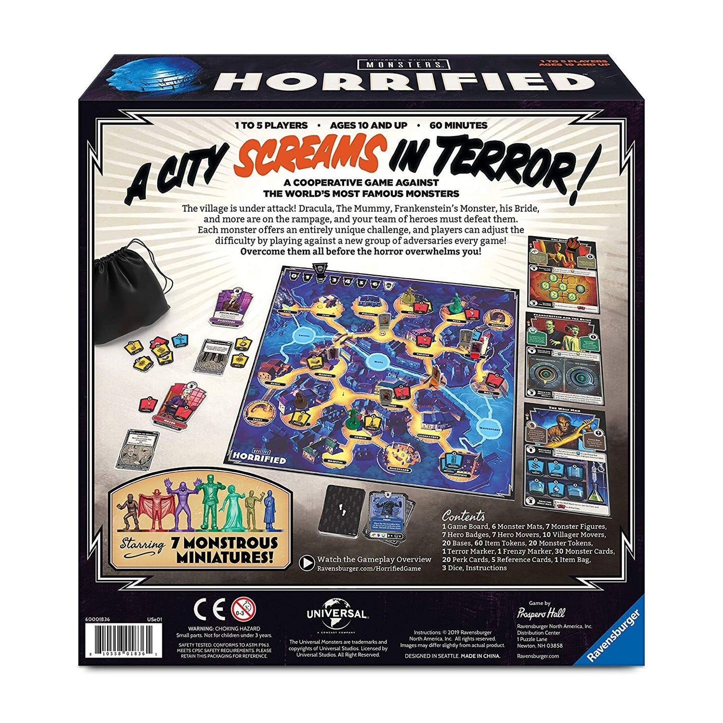 Ravensburger Horrified Board Game | Co-Operative Gameplay | Age 10+ | Universal Monsters Challenges | Model 60001836