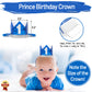 Baby 1St Birthday Boy Decorations With Crown - Baby Boy First Birthday Decorations High Chair Banner - Cake Smash Party Supplies