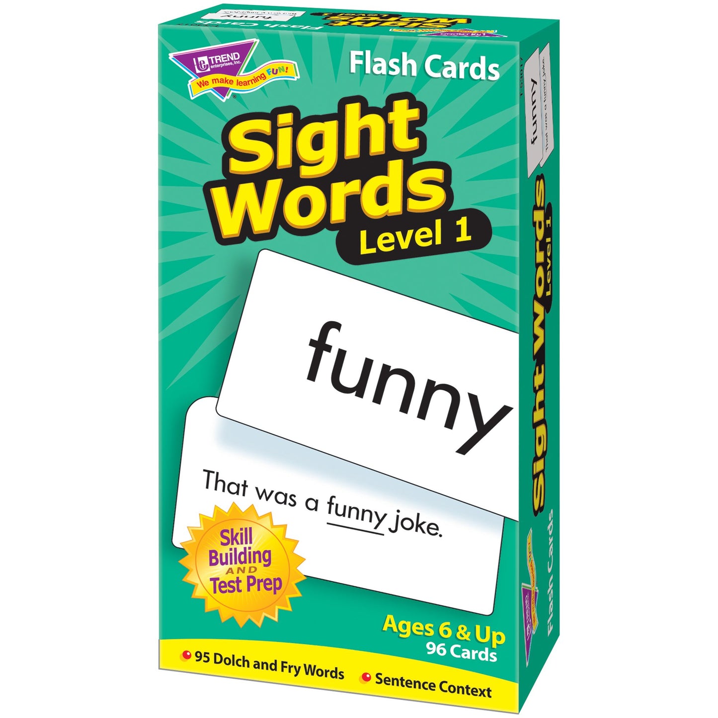 Trend Skill Drill Flash Cards, 3 3/8 Inch X 6 1/4 Inch, Sight Words Set 1, 96/Set