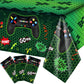 3 Pcs Video Game Table Cover Video Game Birthday Decoration Game Theme Plastic Table Cloth Party Supplies For Boys Girls Kids Player Geek Party Decorations, 54 X 108 Inch (Green, Classic Style)