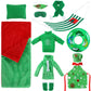 Bencailor 12 Pcs Christmas Elf Doll Accessories Set Include Elf Sleeping Bag Pillow Scarf Mask Eye Patch Sweater Hoodie Shoes Ha