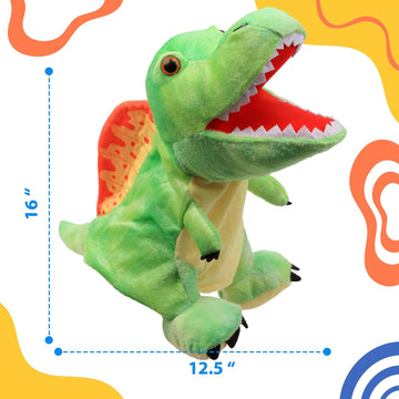 Cuteoy Plush Spinosaurus Hand Puppet Stuffed Animal Toy Open Movable Mouth Creative Role Play Storytelling Dinosaur Plushies Gifts For Kids Toddlers Birthday Christmas