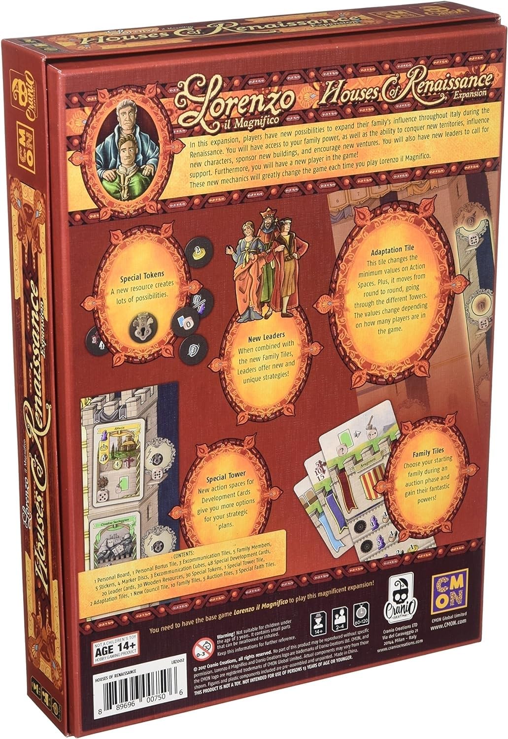 Cmon Lorenzo Il Magnifico: Houses Of Renaissance Expansion | Strategy Board Game For Teens And Adults| Ages 14 And Up | 2 To 5 P