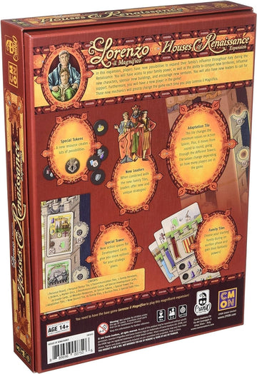 Cmon Lorenzo Il Magnifico: Houses Of Renaissance Expansion | Strategy Board Game For Teens And Adults| Ages 14 And Up | 2 To 5 P