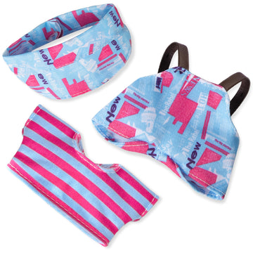 Clothes for 6.7in/17cm Doll  Set of 4 Cute Doll Accessories Includes Doll Hat+T-Shirt+Bib Pants+Shoes Set enhanced Fashion Outfit for Collectors Unique Gift (Style D2)