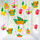 48 Pieces, Tropical Tiki Swirl Decorations  No DIY, Hawaiian Party Decorations | Aloha Luau Hanging Swirls for Luau Party Decor