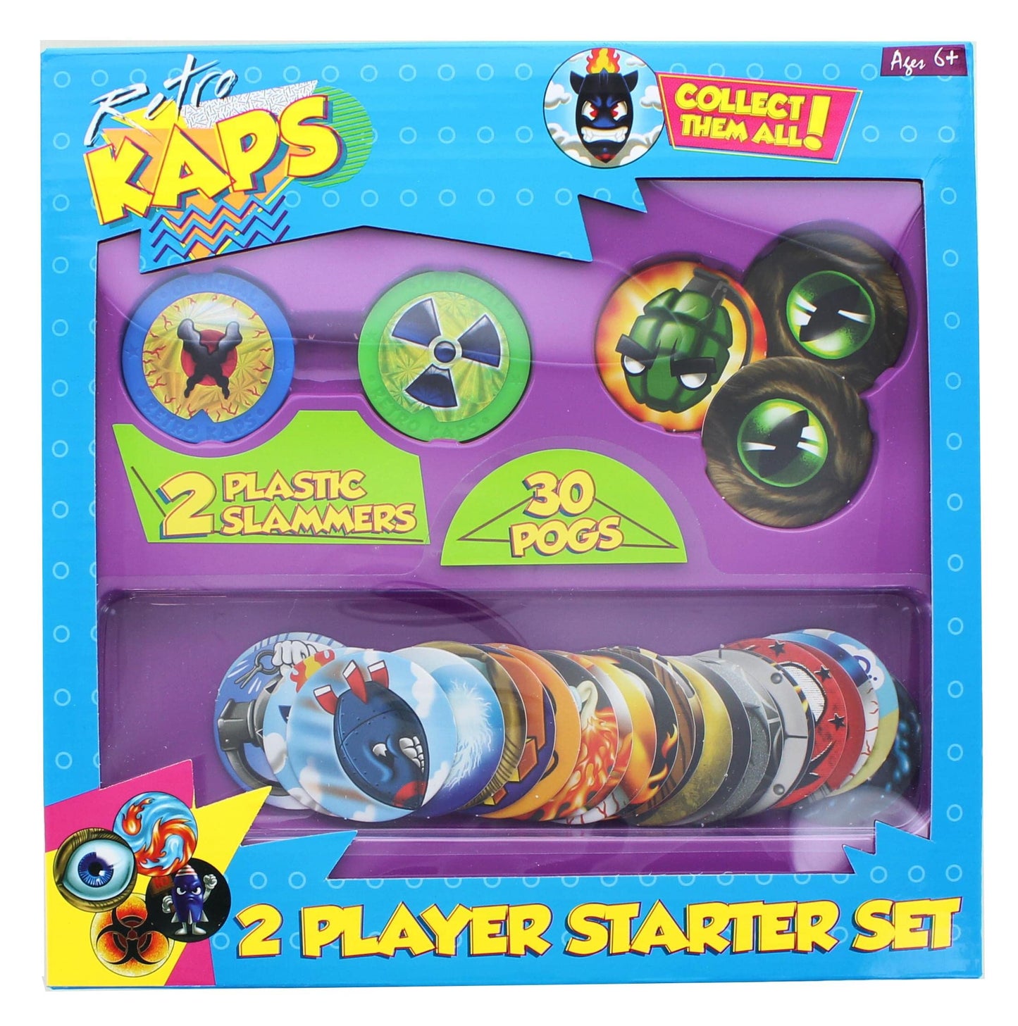 Pog Retro Kaps Retro 2 Player Starter Kit - Plastic Construction, Engaging Gameplay