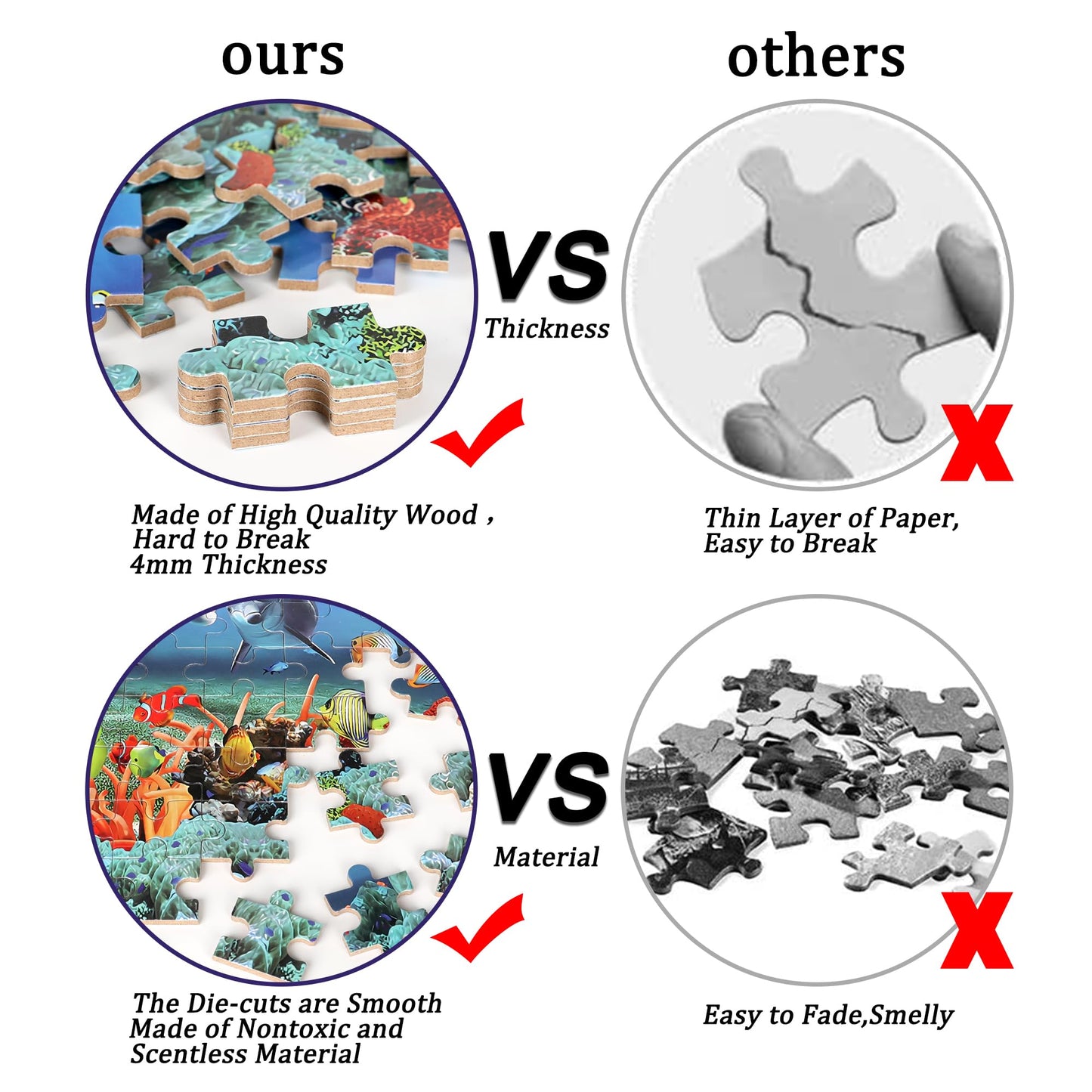 Lelemon 100 Pieces Puzzles For Kids Ages 4-8 Year Old Underwater World Theme Dolphins Fishes Jigsaw Puzzle For Children Learning