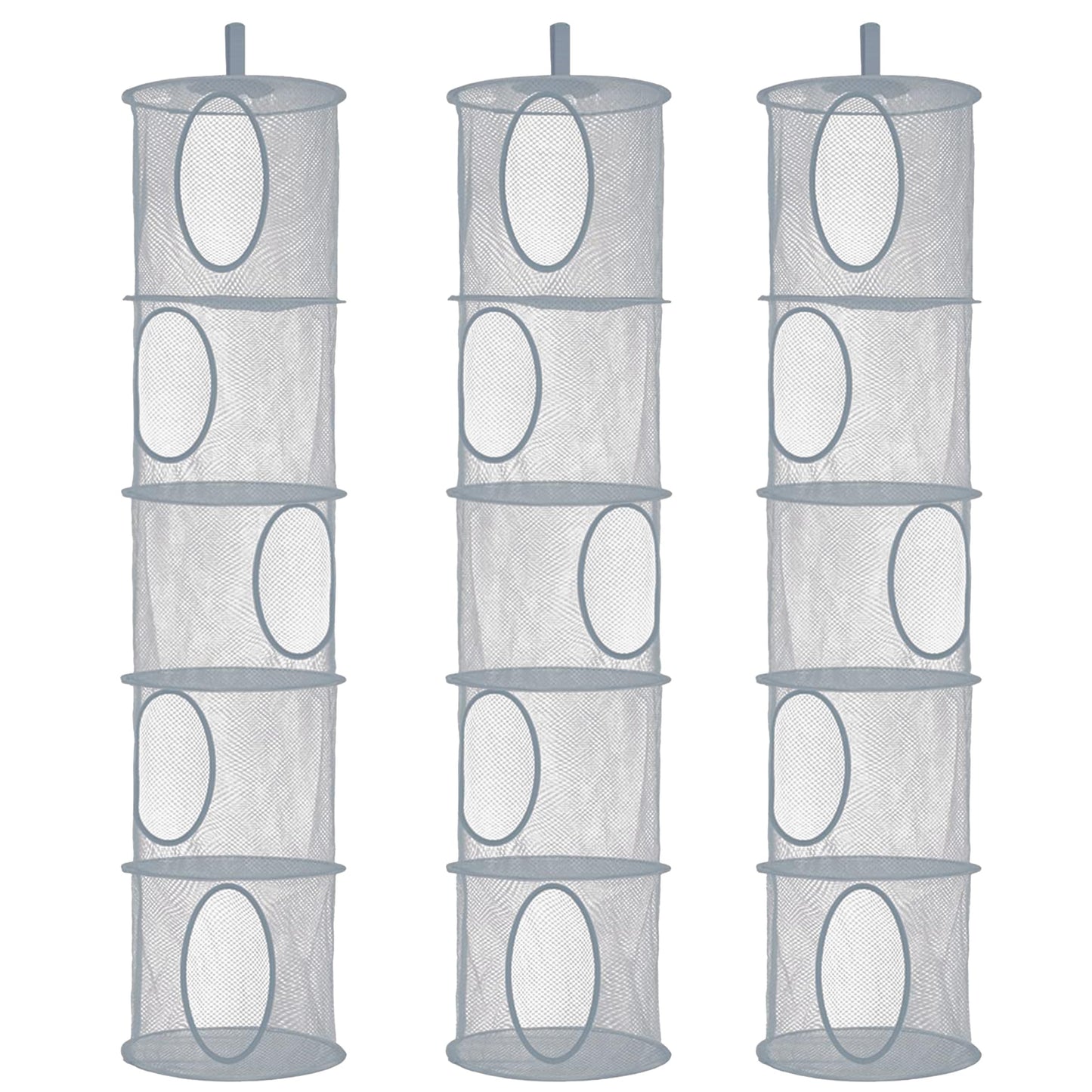3Pcs Stuffed Animal Storage Foldable Stuffed Animal Net Or Hammock Organizer, 5 Compartments Hanging Mesh Toy Storage Hammock Fo