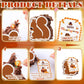 Poen 6 Pcs Thanksgiving Mini Piata Mini Turkey Squirrel Pine Cones Pumpkin Maple Leaves Piata with Greeting Card for Thanksgivin