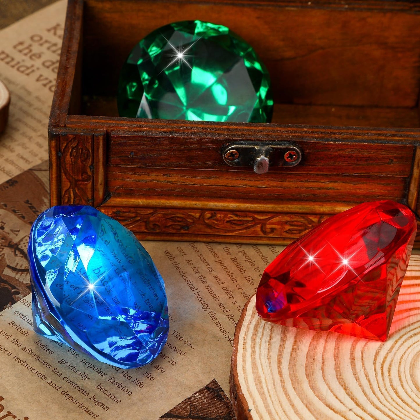 Marforever 60Mm Extra Large Diving Gem Pool Toys, Extra Big Pool Gems Colorful Pirate Treasure Gems Huge Acrylic Diamond Dive Ge