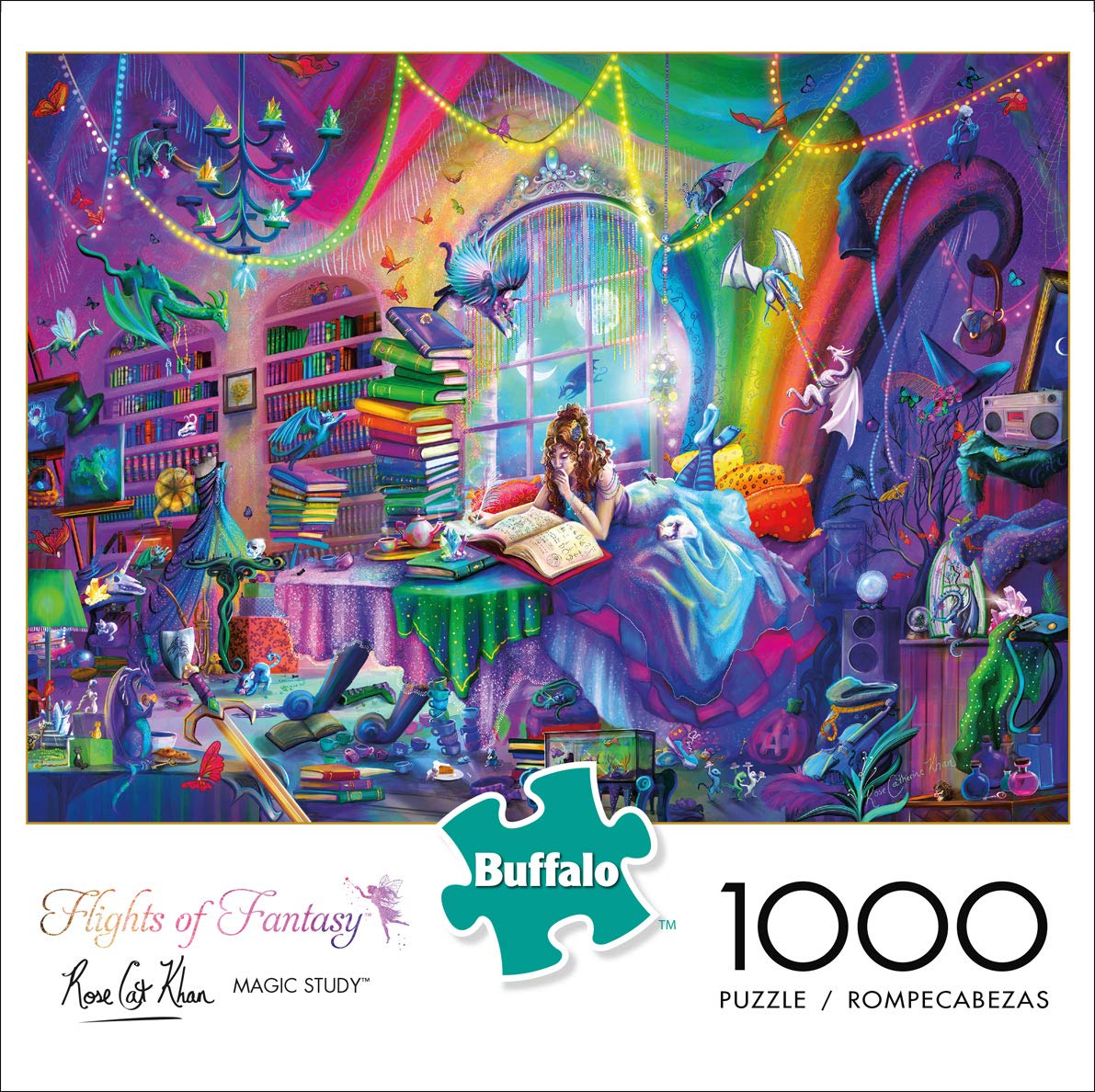 Buffalo Games 1000 Piece Jigsaw Puzzle - Flights of Fantasy - Magic Study - Large - Multicolor - Model 12112 - Paper Material