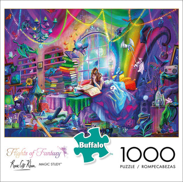 Buffalo Games 1000 Piece Jigsaw Puzzle - Flights of Fantasy - Magic Study - Large - Multicolor - Model 12112 - Paper Material