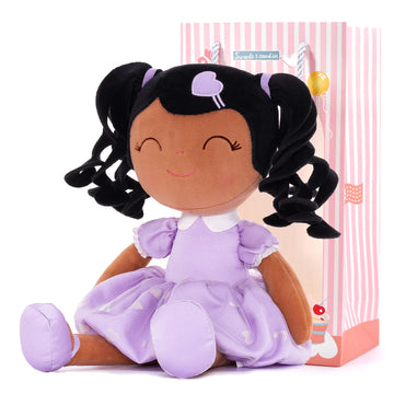 Gloveleya Baby Doll Gifts Plush Curly Girl Toys With Love 16' Purple Tanned Skin