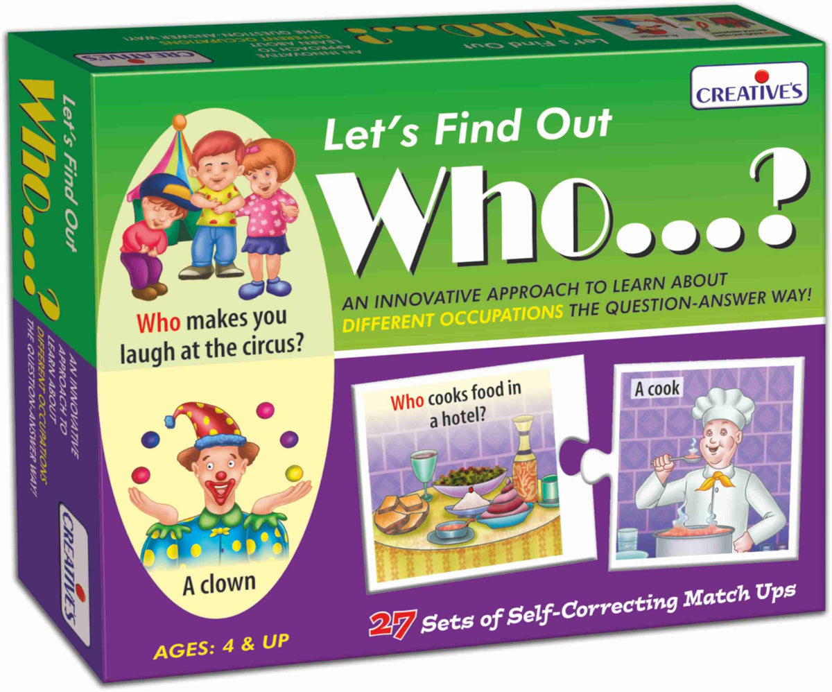 CreativeS LetS Find OutWho | Wh Question Series | SelfCorrecting Match Ups Game | Who Is The Part Of What, When, Where, Why,
