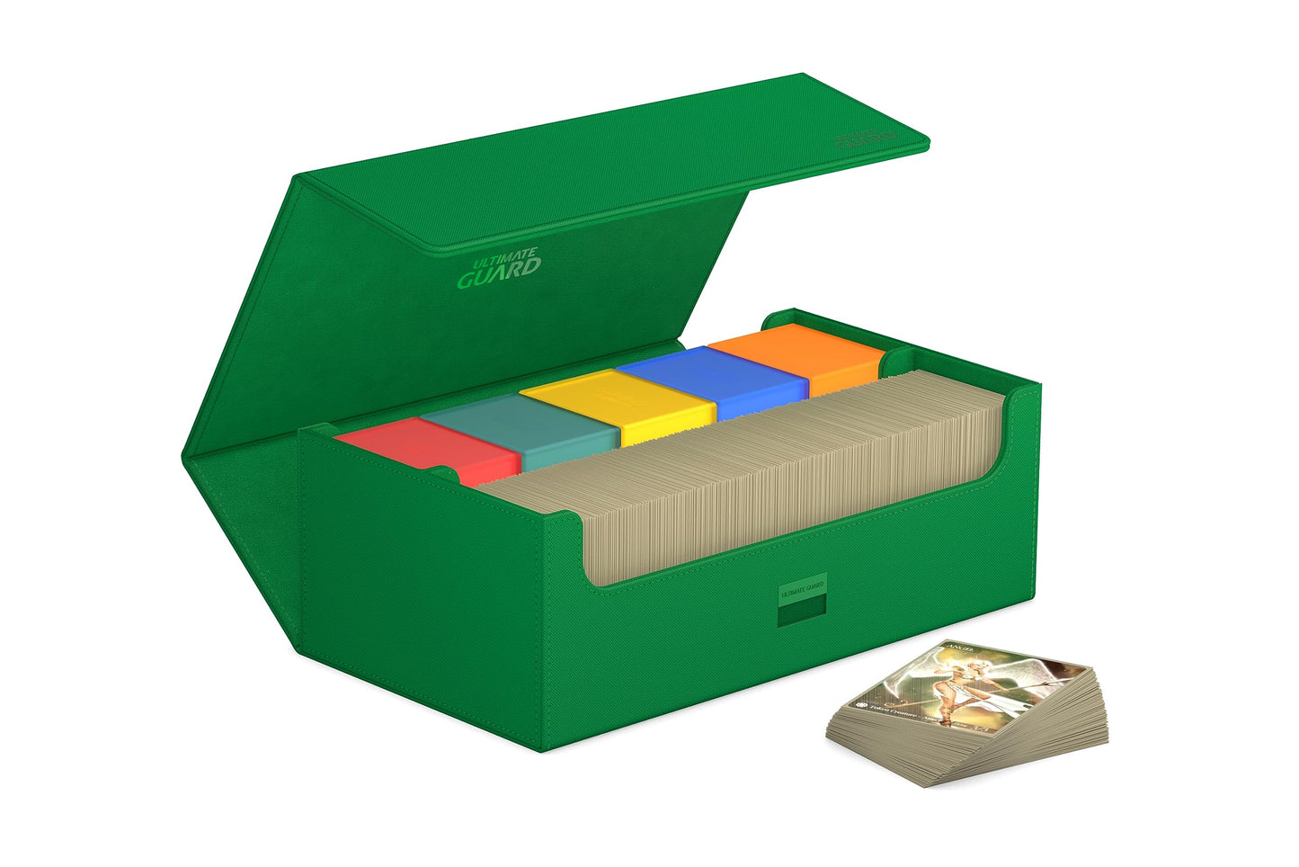 Ultimate Guard Arkhive 800+, Deck Case For 800 Double-Sleeved Tcg Cards, Green, Compatible With Boulders, Magnetic Closure & Microfiber Inner Lining