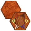 16.5 Inches Extra Large Wooden Jumbo Chinese Checkers Board Game Set With Drawers For Up To 6 Players Classic Strategy Game | Ea