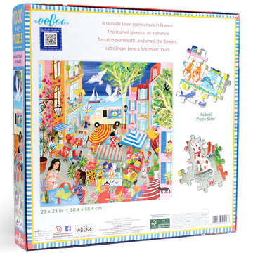 eeBoo: Piece and Love Marketplace in France 1000 Piece Square mature-themed Piece Puzzle  23 x 23 When Completed  Sturdy Puzzle Pieces  for Ages 14 and up