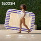 SLOOSH Inflatable Tanning Pool Lounger Float  70 x 46 Pool Floats mature-themed with Pillow  4 in 1 Suntan Tub Raft Floatie Sunbathing Bed Lounge for Water Blow Up Ball Pit Party Gifts Navyblue Stripe