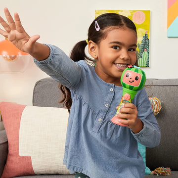 First Act Discovery Cocomelon Musical Sing-Along Microphone Plays Clips Of The ‘Thank You’ Song - Musical Instruments For Kids, Toddlers, And Preschoolers