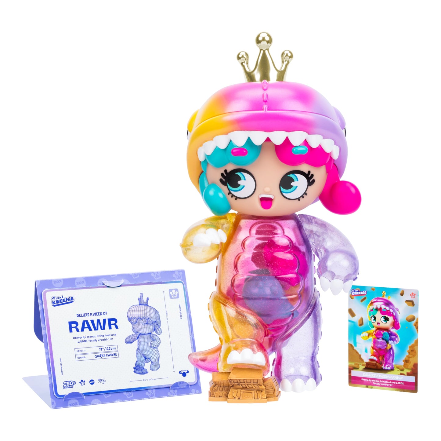 Deluxe Kween Of Rawr 11'' Mega Size Figure With Deluxe Finishes And Cool Dinosaur Shaker Fillings, 250% Larger Than Regular Size